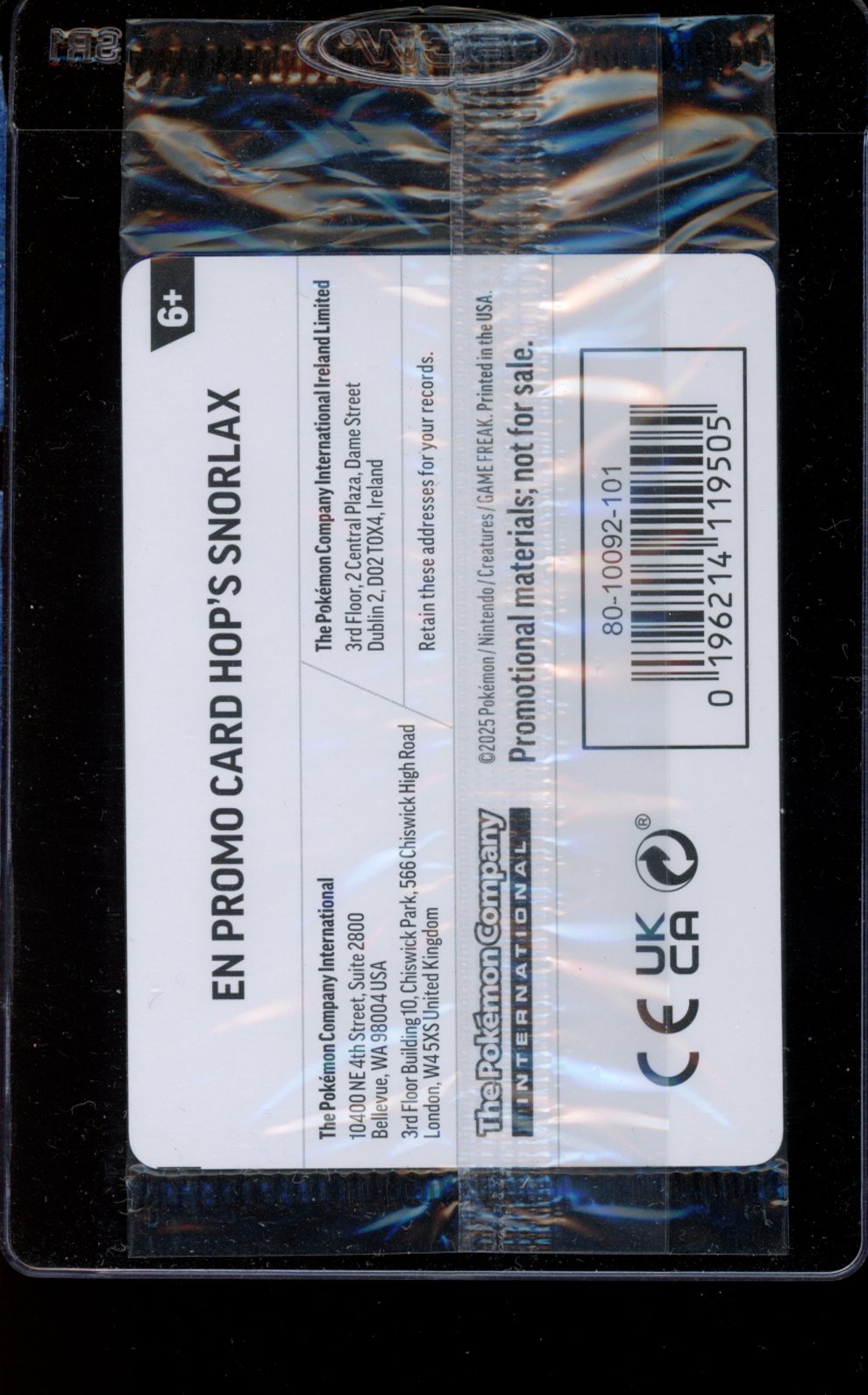 Hop's Snorlax (GameStop Stamp - Sealed) #117
