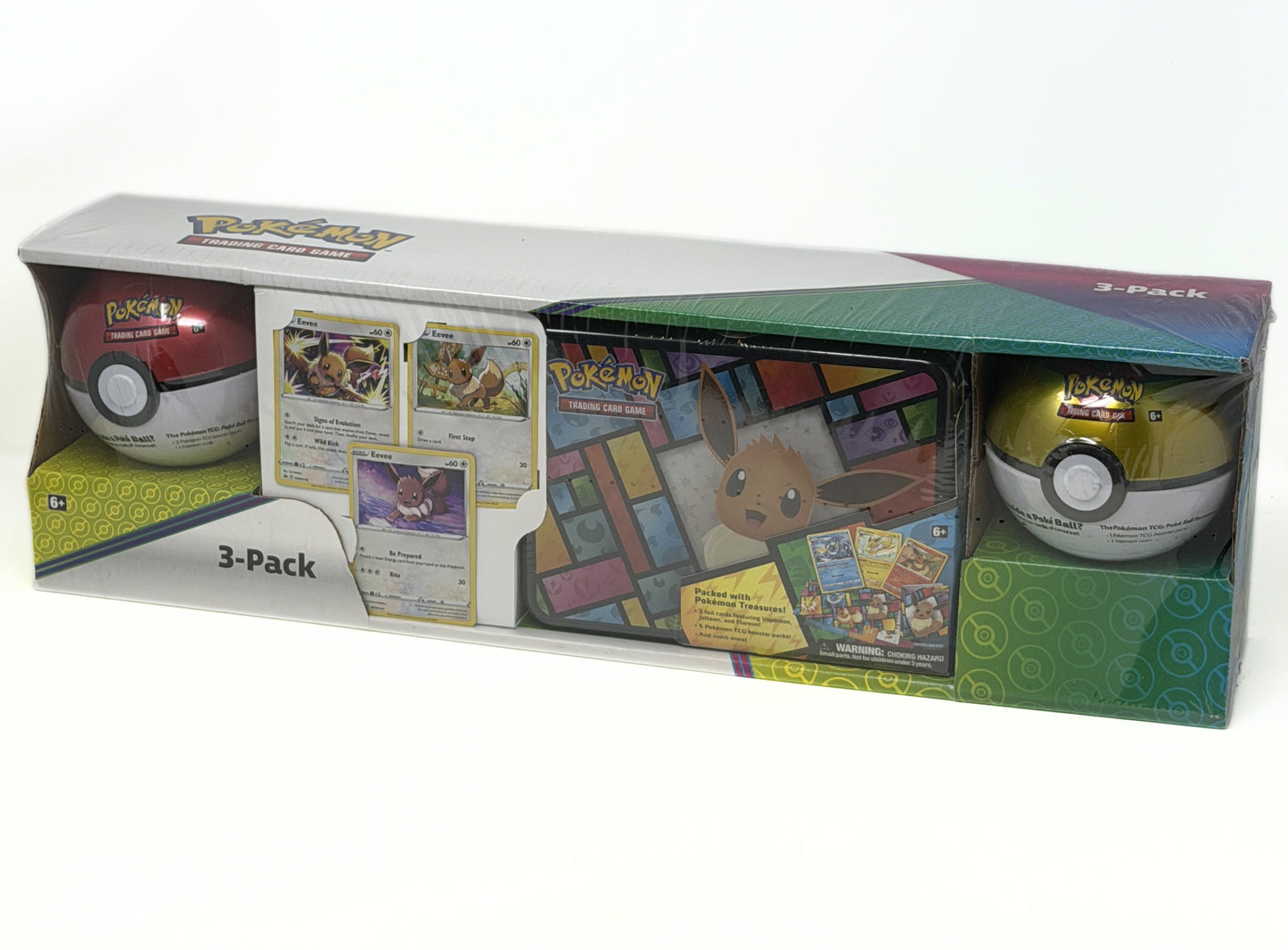 Collector 3-Pack: Eevee Treasure Chest + 2 Poke Ball Tins