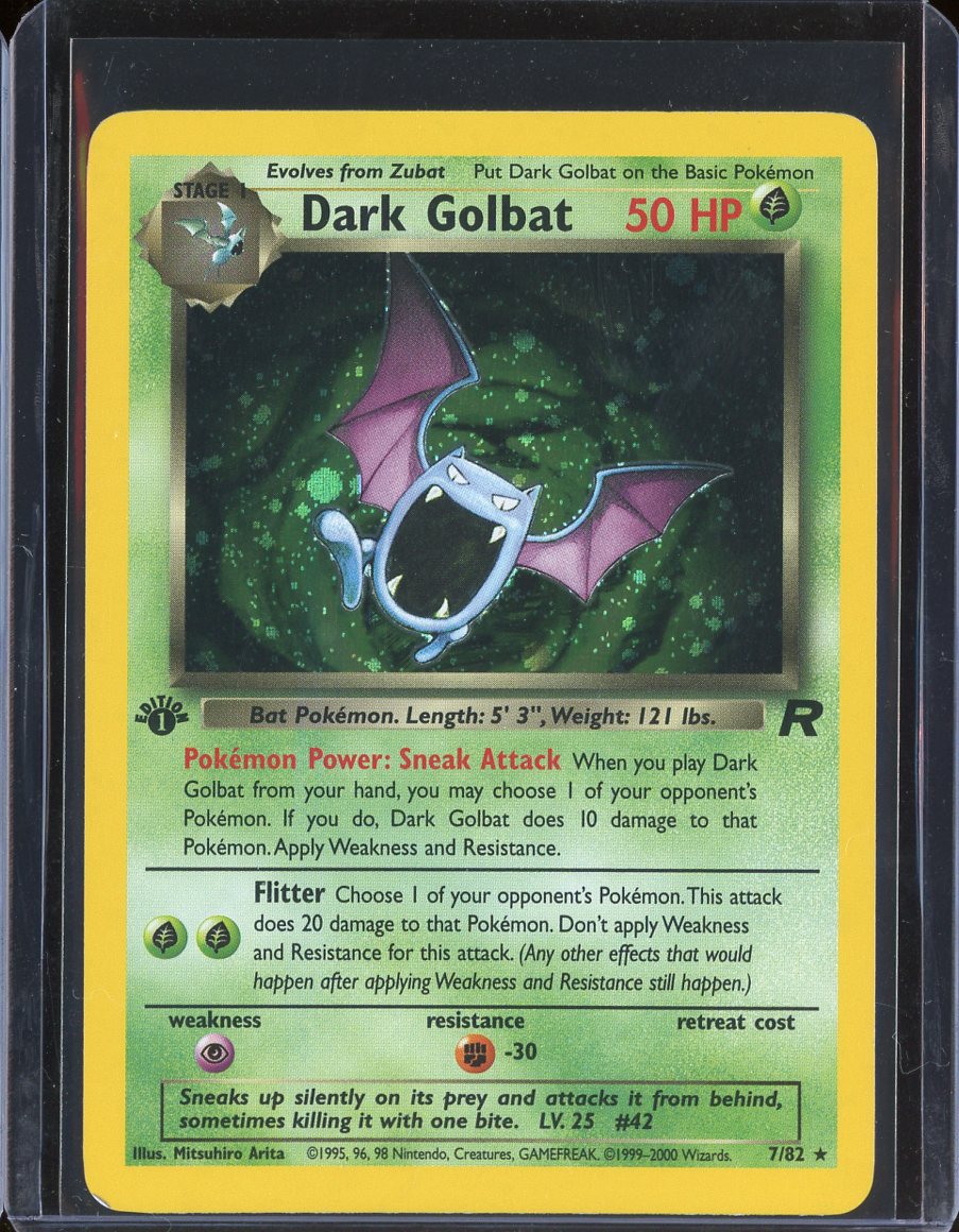 Dark Golbat 7/82 1st Ed Holo Team Rocket - front