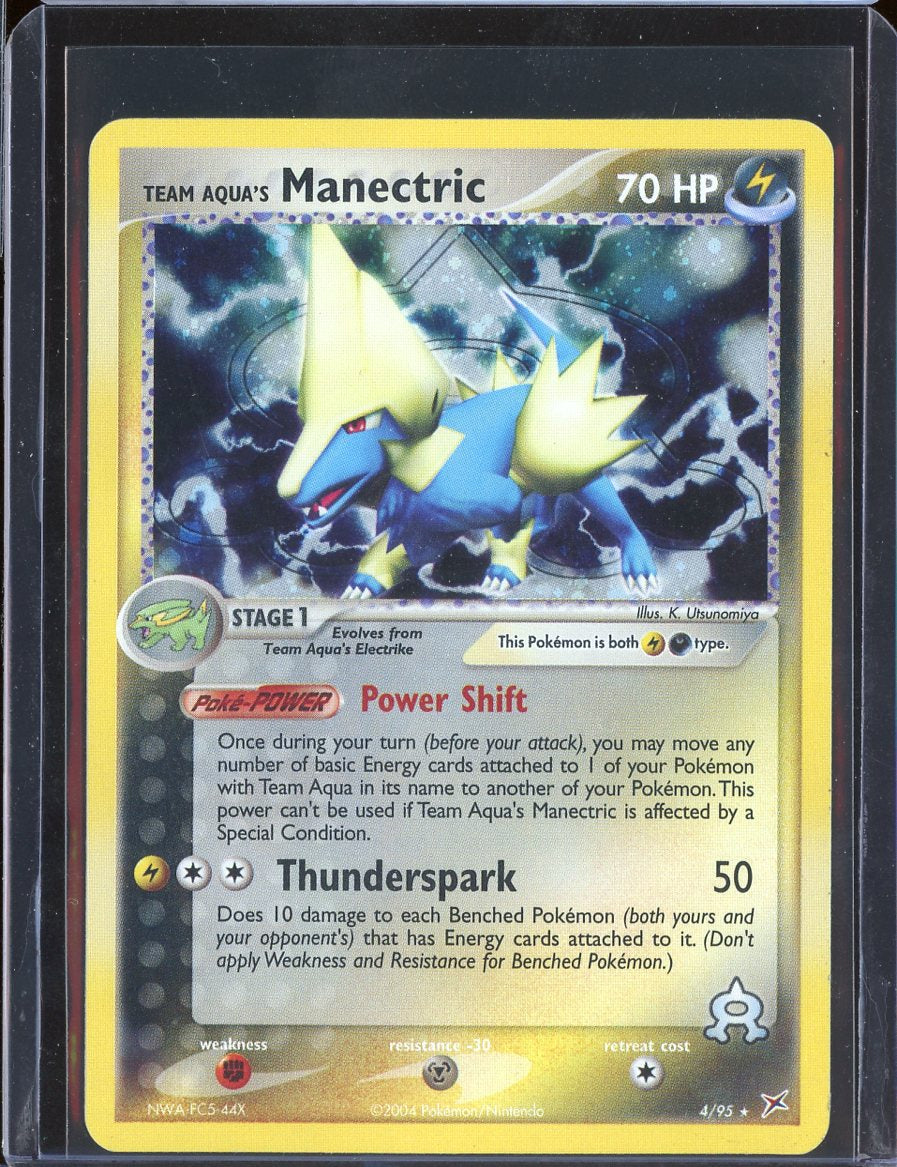 Team Aqua's Manectric 4/95 Holo Team Magma vs Team Aqua