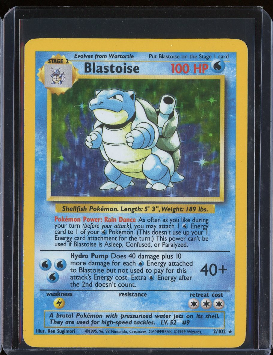 Blastoise 2/102 Holo Base Set - front