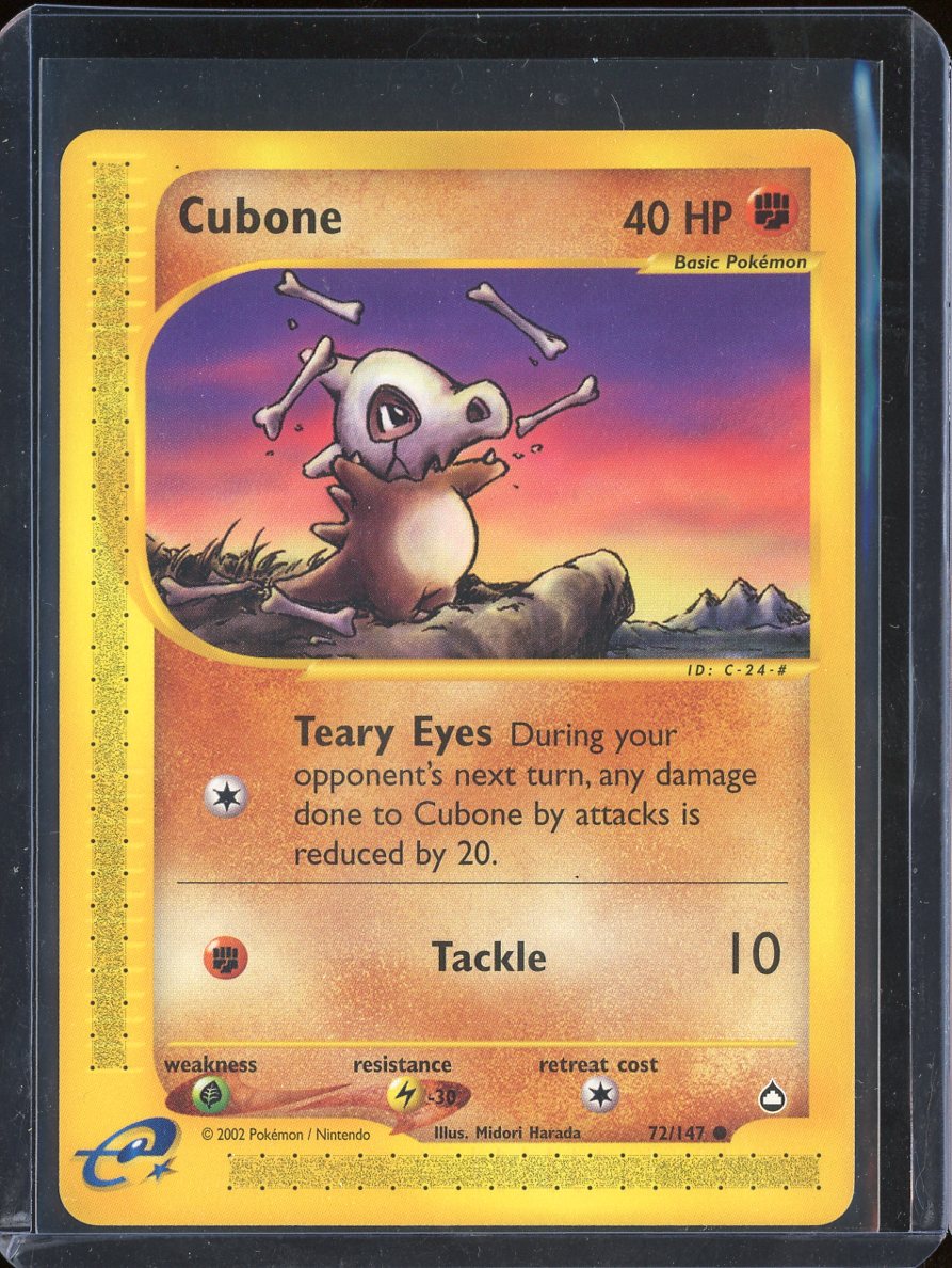 Cubone 72/147 Normal Aquapolis - front