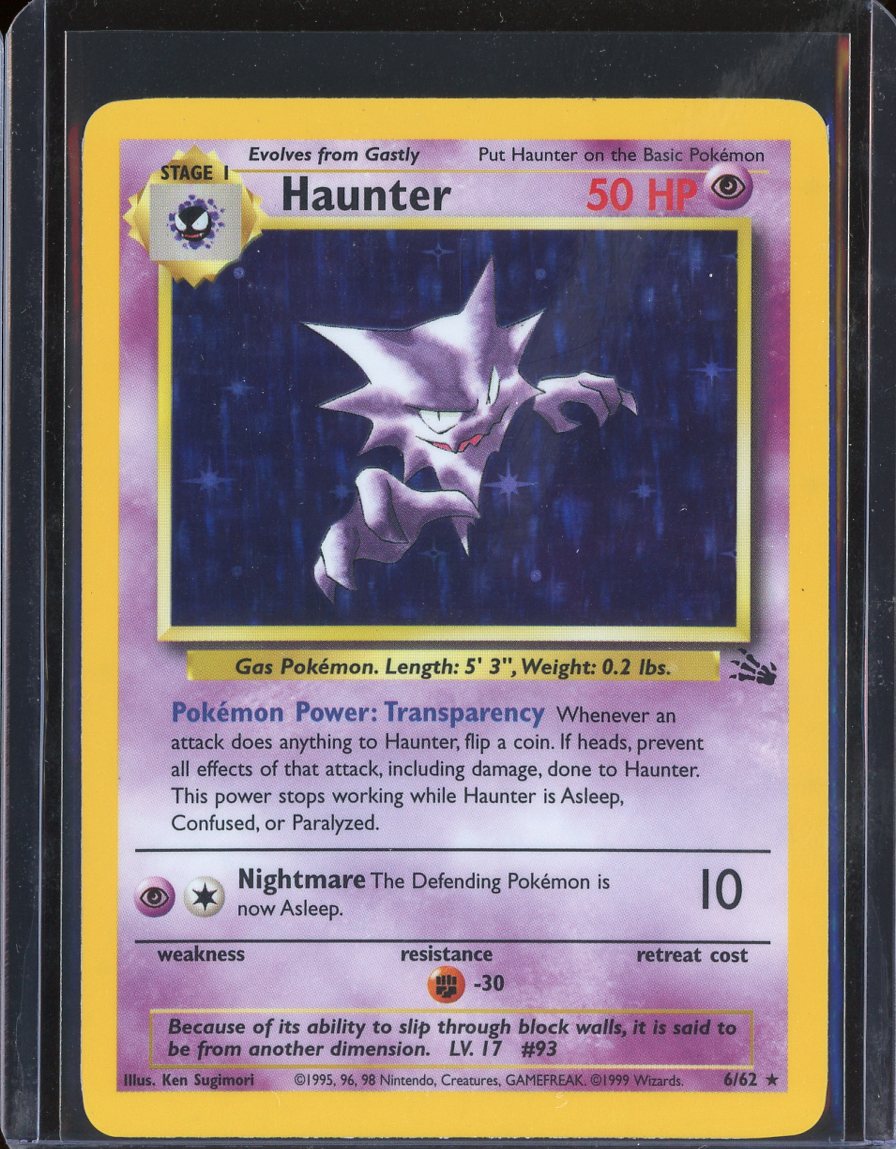Haunter 6/62 Unlimited Holo Fossil - front