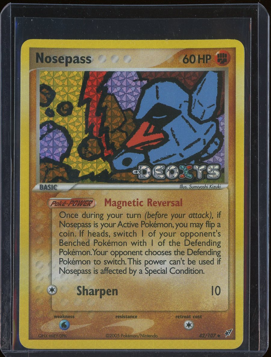 Nosepass 42/107 Reverse Holo Deoxys