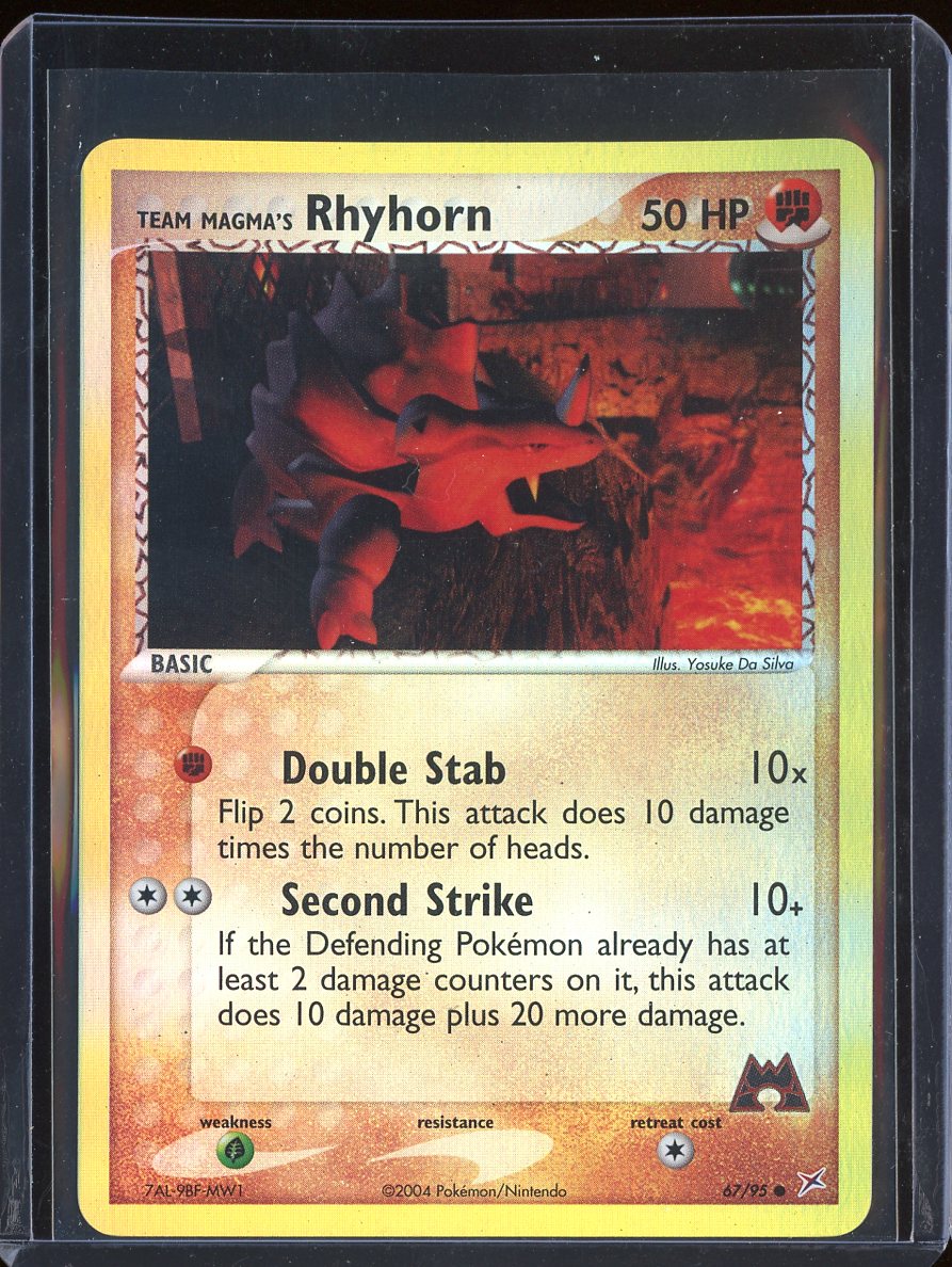Team Magma's Rhyhorn 67/85 Reverse Holo Team Magma vs Team Aqua