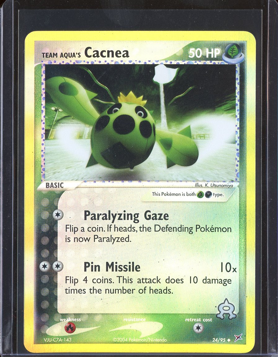 Team Aqua's Cacnea 24/95 Reverse Holo Team Magma vs Team Aqua