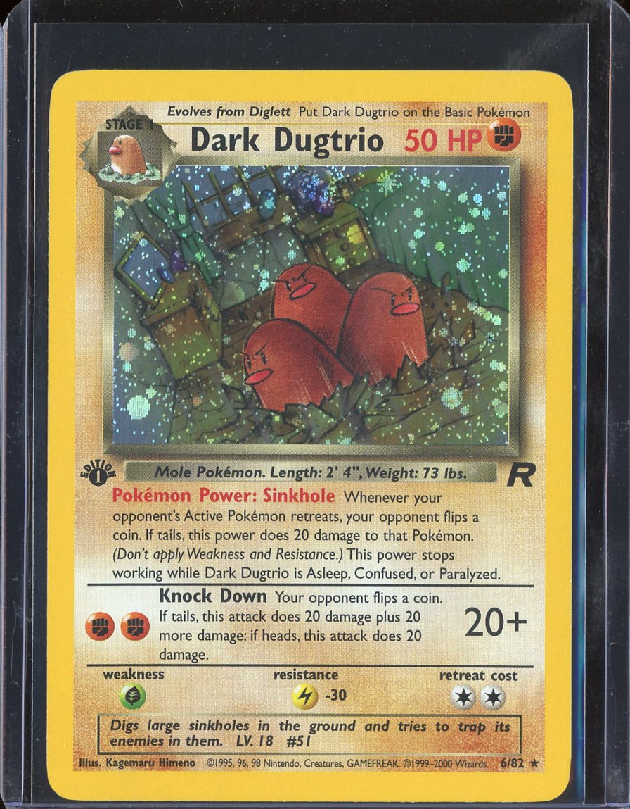 Dark Dugtrio 6/82 1st Ed Holo Team Rocket - front