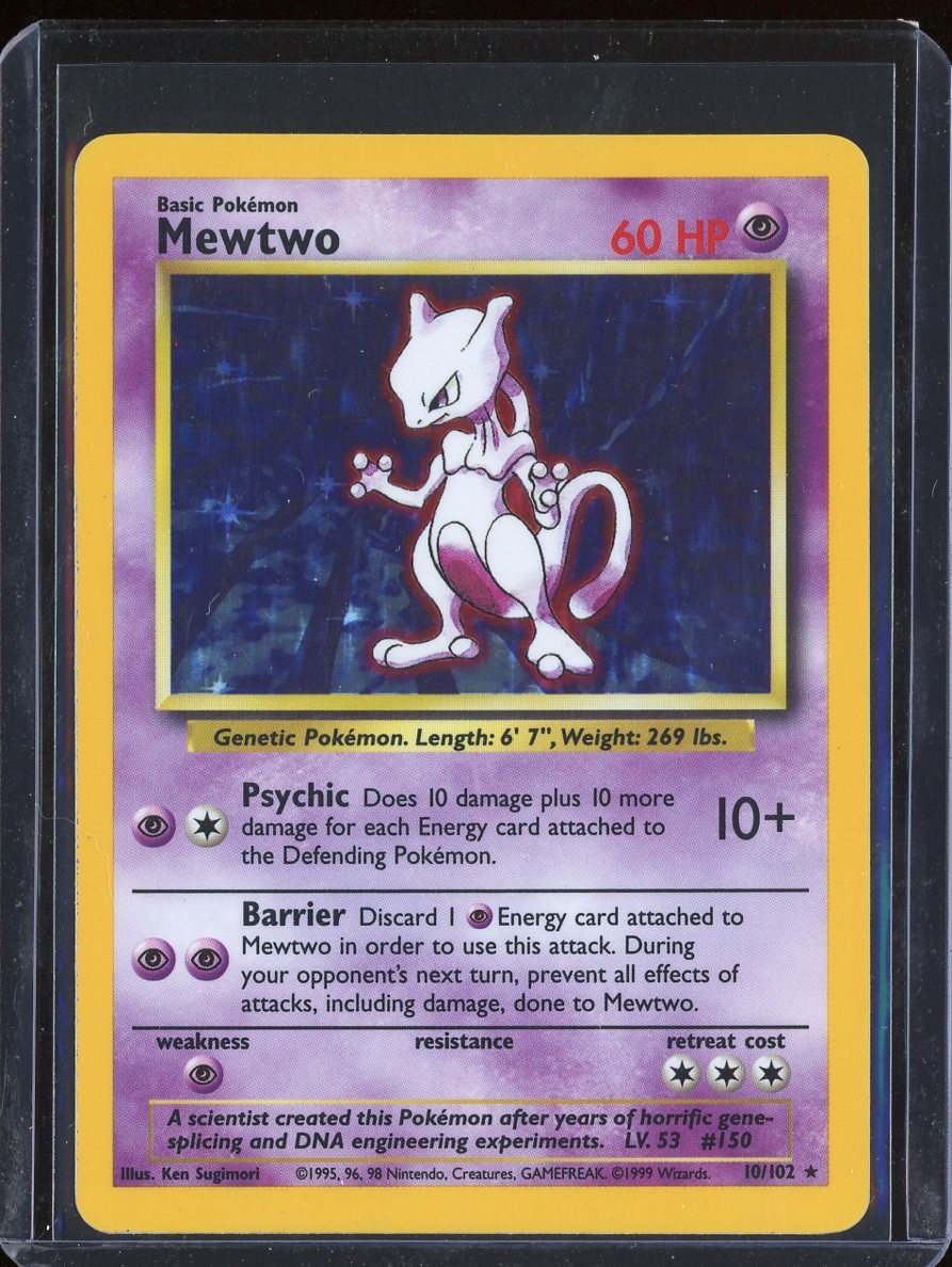 Mewtwo 10/102 Holo Base Set - front