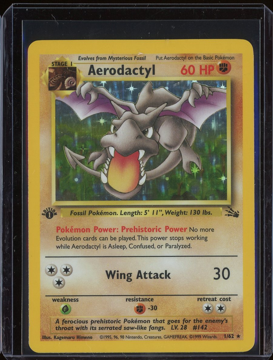 Aerodactyl 1/62 1st Edition Holo Fossil