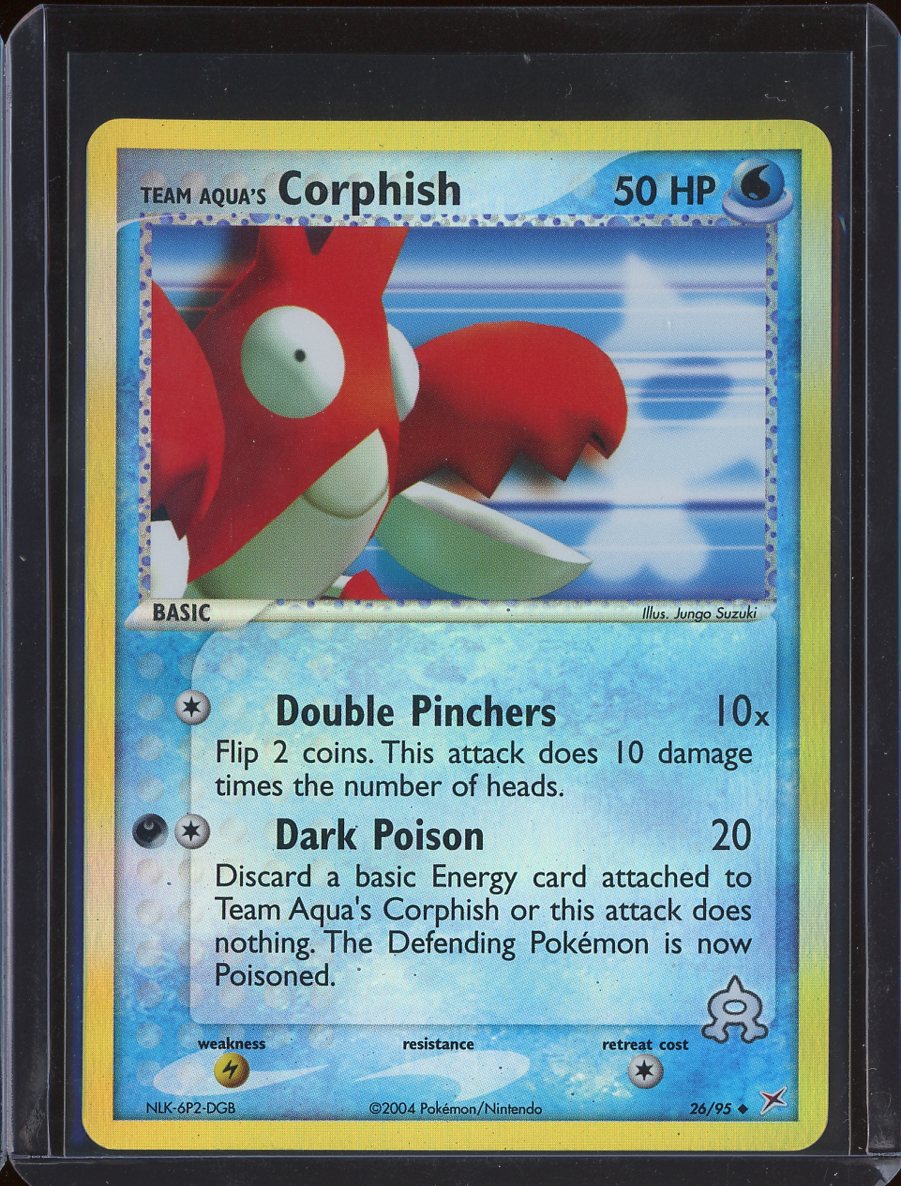 Team Aqua's Corphish 26/95 Reverse Holo Team Magma vs Team Aqua