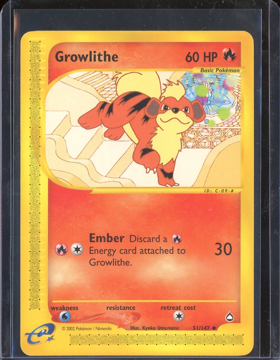 Growlithe 51/147 Normal Aquapolis - front