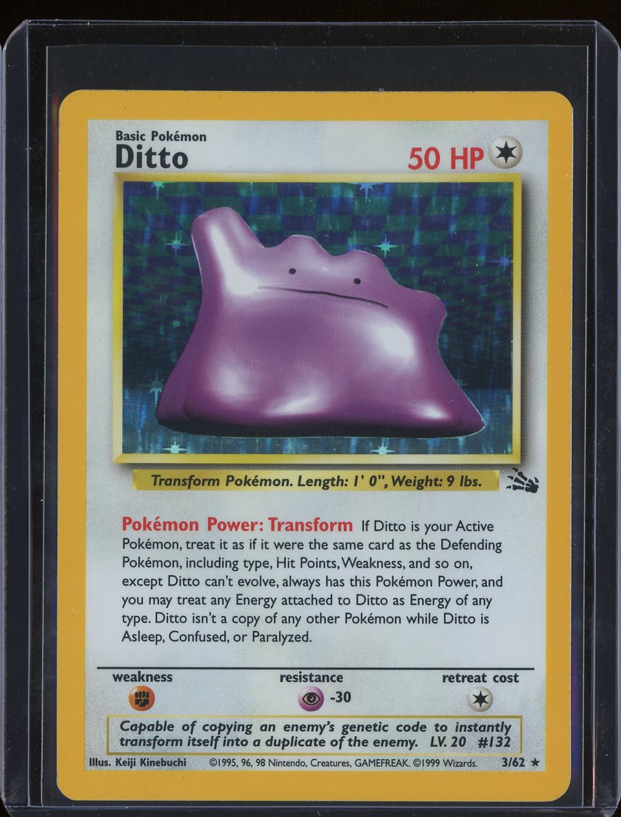 Ditto 3/62 Unlimited Holo Fossil - front