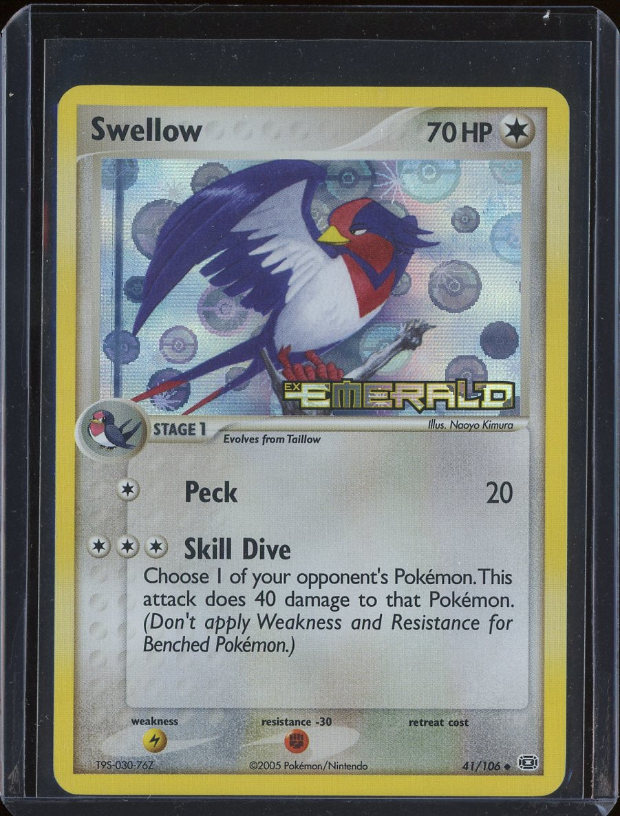 Swellow 41/106 Reverse Holo Emerald