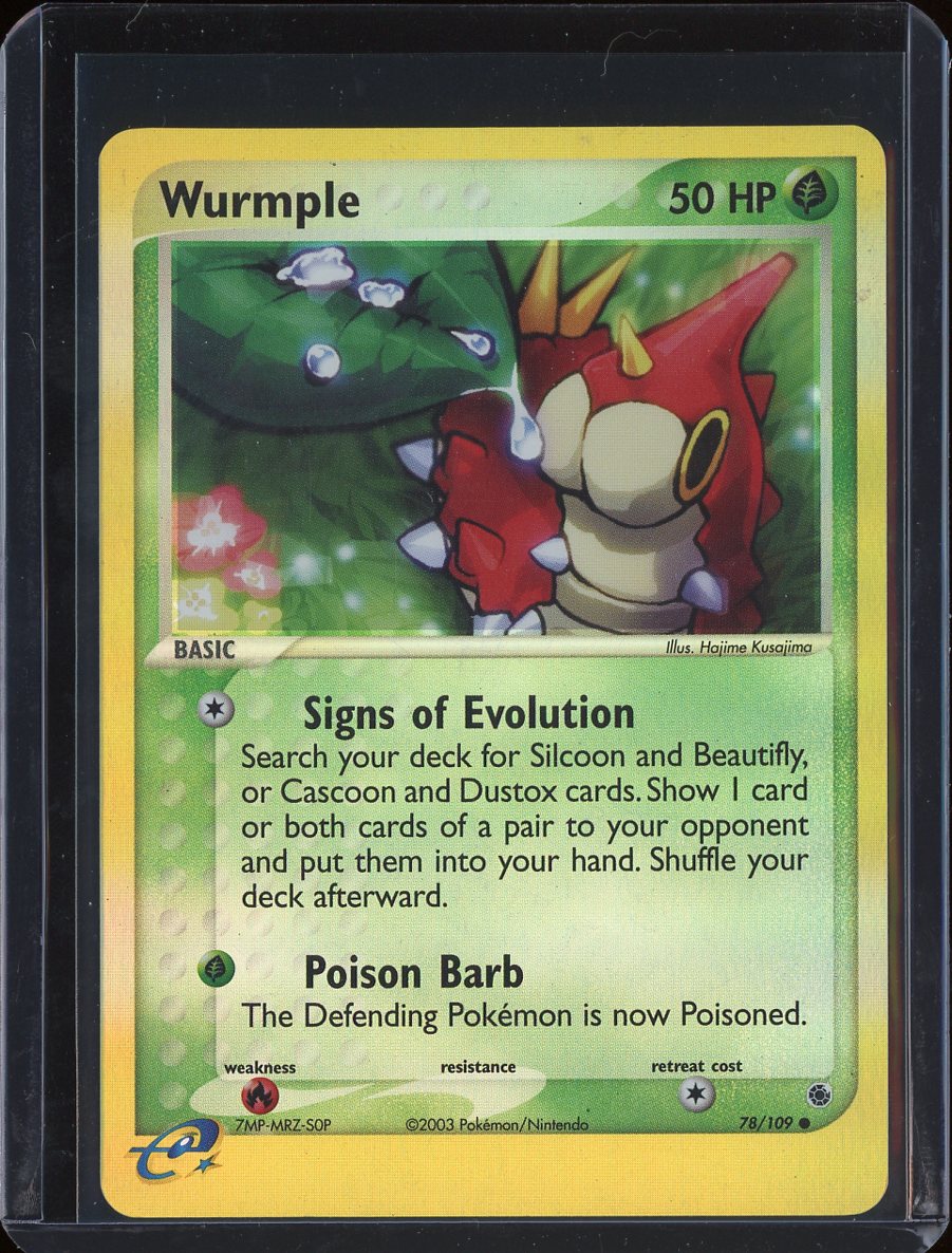 Wurmple 78/109 Reverse Holo EX Ruby and Sapphire