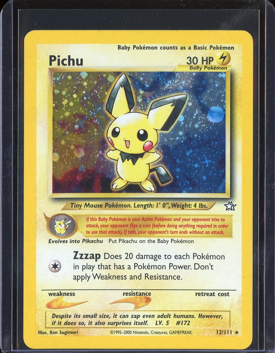 Pichu 12/111 Unlimited Holo Neo Genesis - front