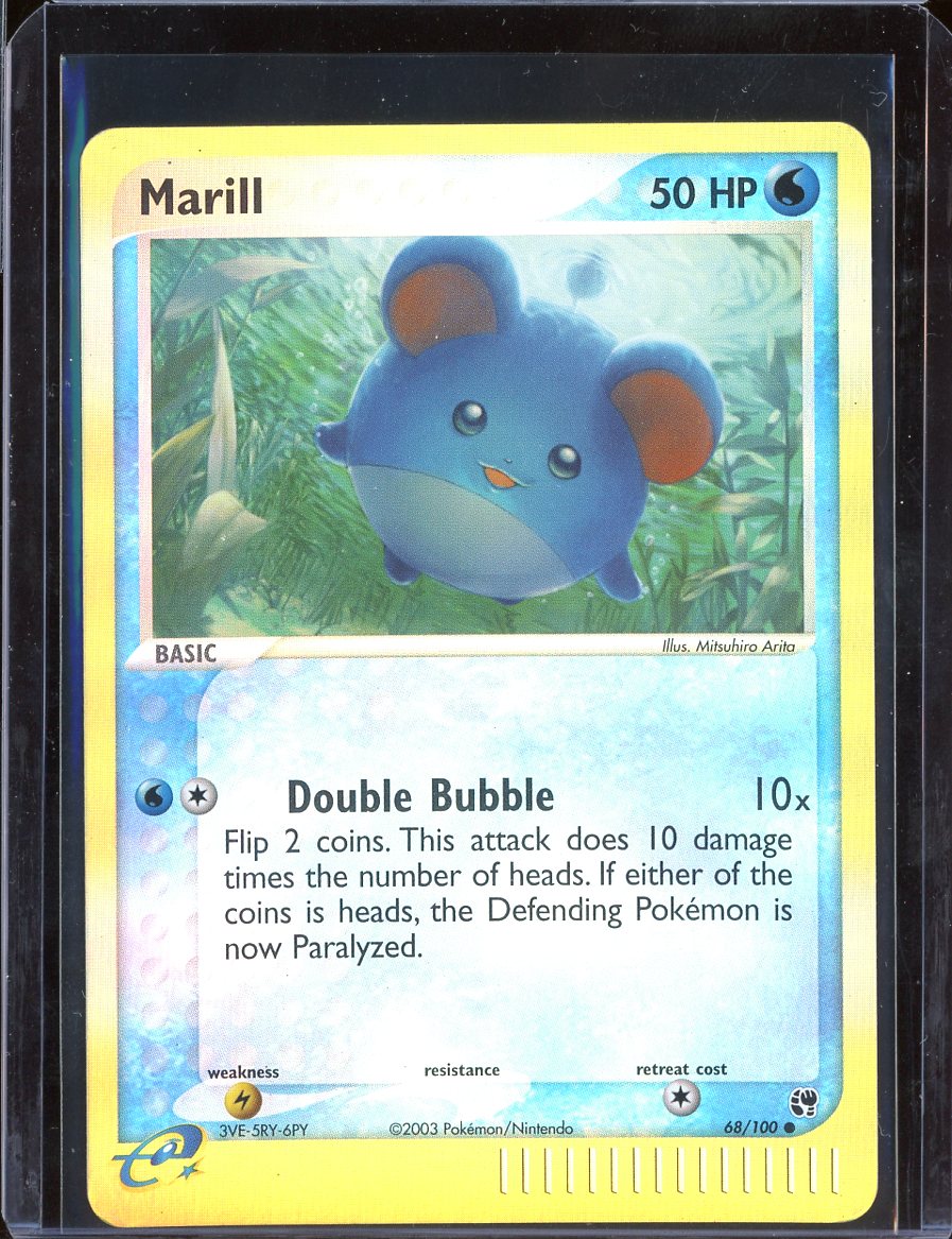 Marill 68/100 Reverse Holo EX Sandstorm