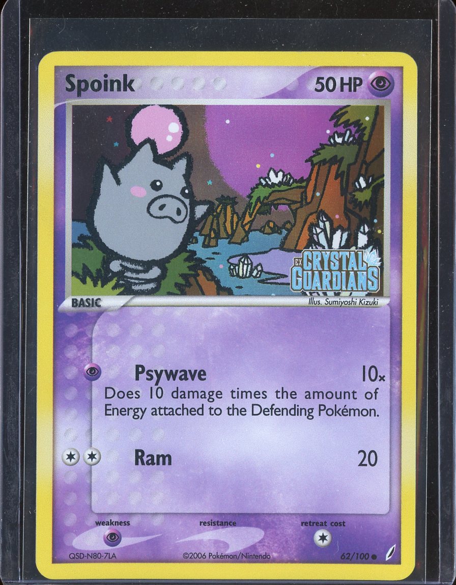 Spoink 62/100 Reverse Holo Crystal Guardians