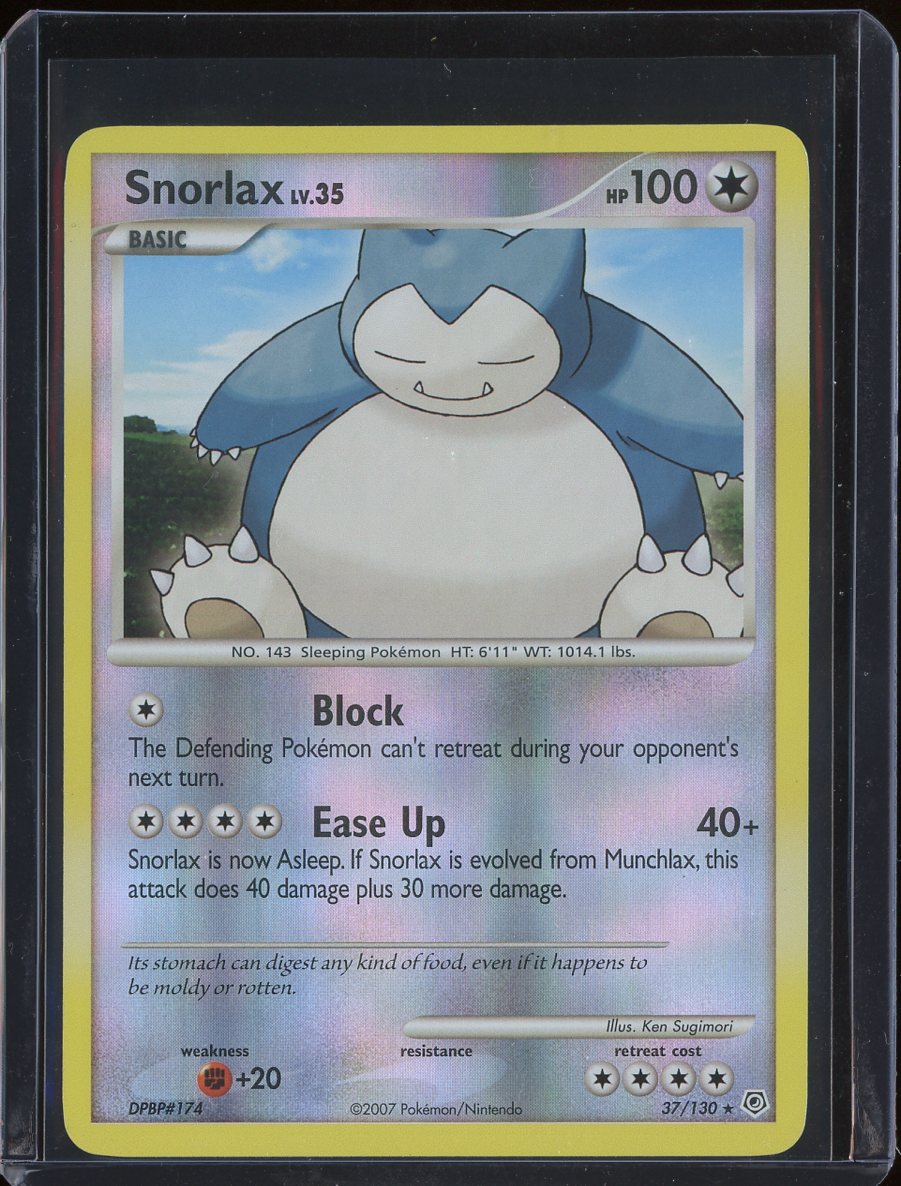 Snorlax 37/130 Reverse Holo Diamond and Pearl