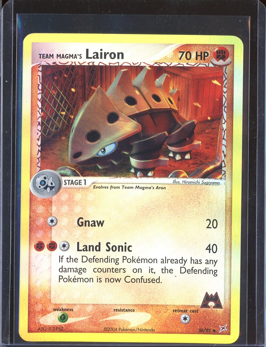 Team Magma's Lairon 36/95 Reverse Holo EX Team Magma vs Team Aqua