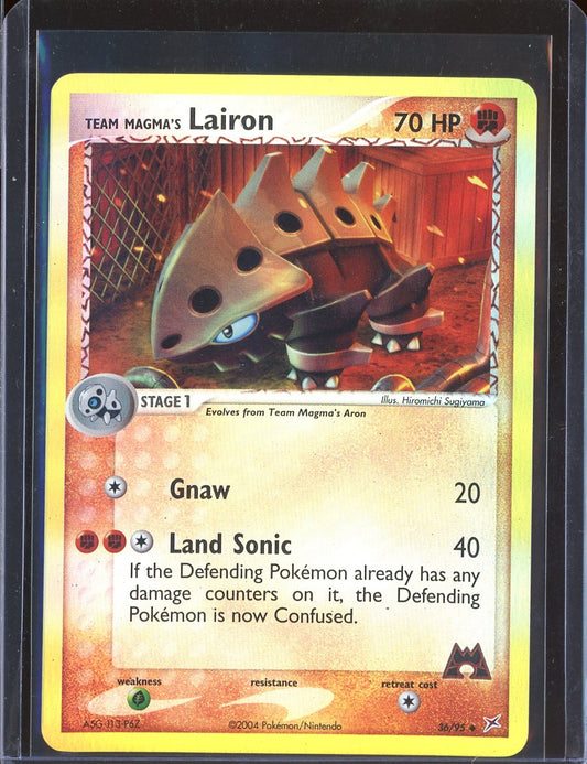 Team Magma's Lairon 36/95 Reverse Holo EX Team Magma vs Team Aqua