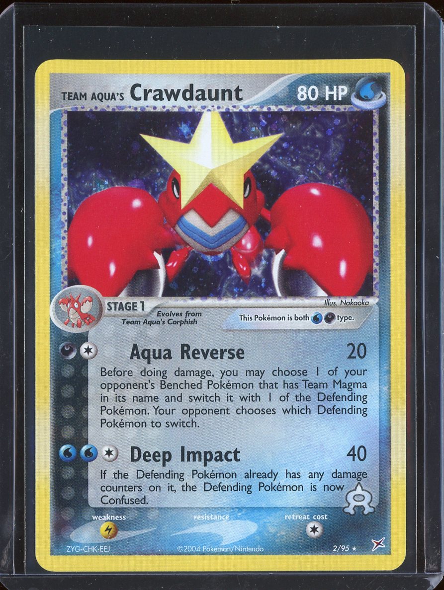 Team Aqua's Crawdaunt 2/95 Holo Team Magma vs Team Aqua