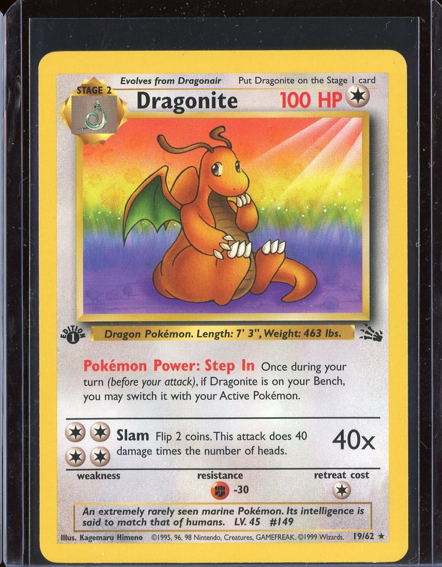 Dragonite 19/62 1st Edition Normal Fossil