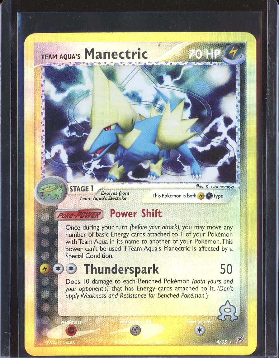 Team Aqua's Manectric 4/95 Reverse Holo  Team Magma vs Team Aqua