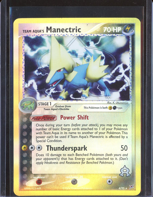 Team Aqua's Manectric 4/95 Reverse Holo  Team Magma vs Team Aqua