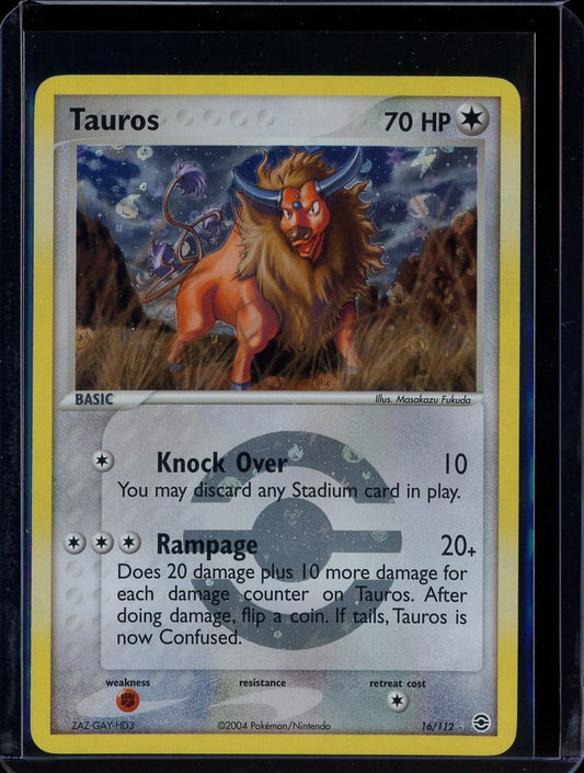 Tauros 16/112 Reverse Holo EX FireRed & LeafGreen