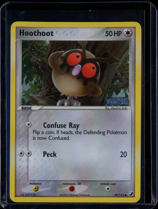 Hoothoot 59/115 Reverse Holo EX Unseen Forces