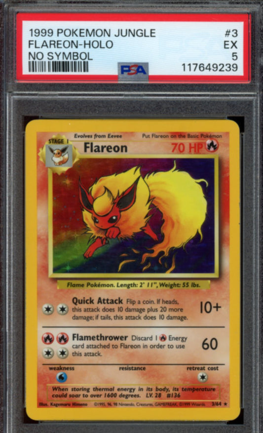 Flareon Holo (No Symbol) #3 PSA 5