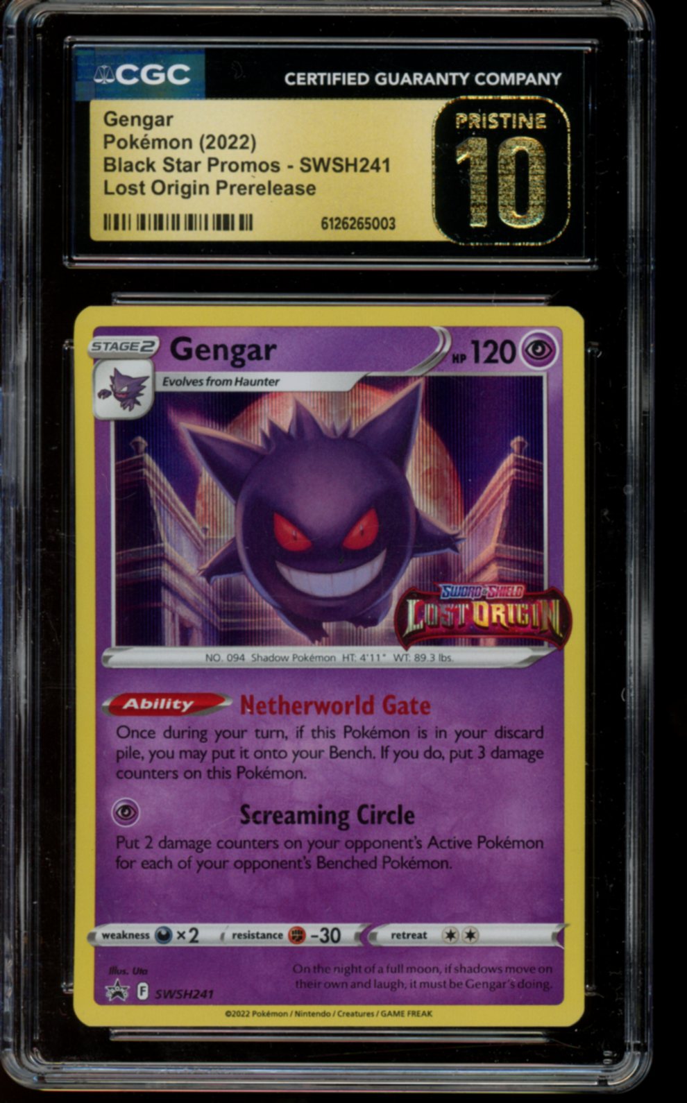 Gengar #SWSH241 CGC Pristine 10