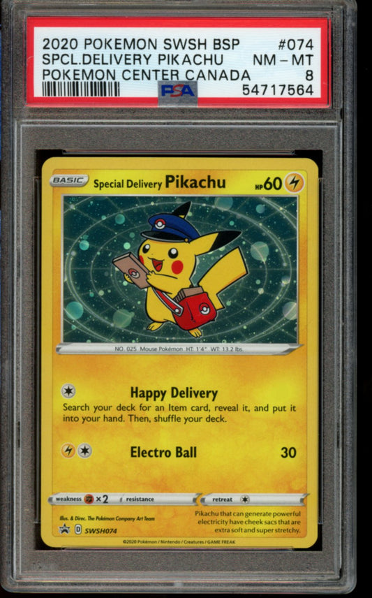 Special Delivery Pikachu #74 PSA 8