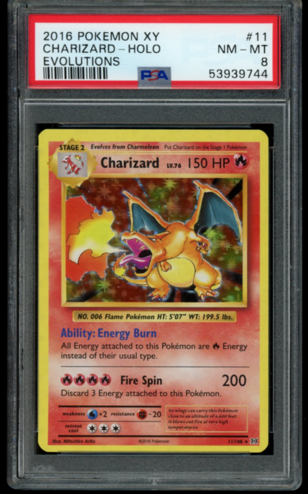 Charizard (Holo) Evolutions #11 PSA 8