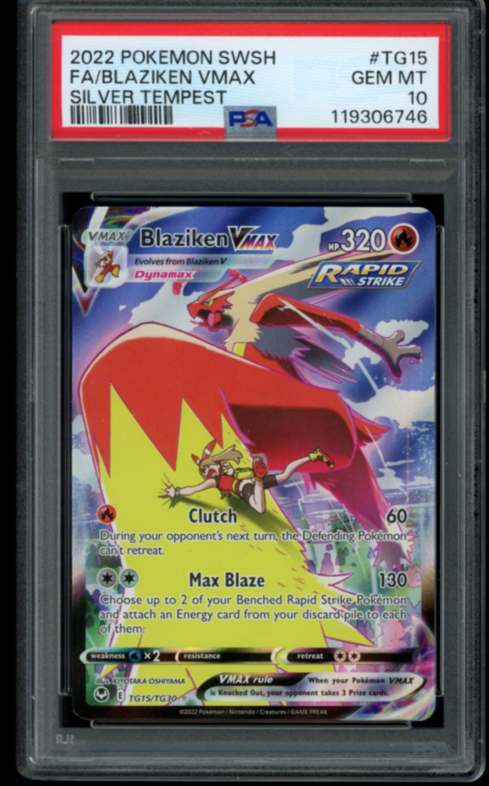 Blaziken VMAX #TG15 PSA 10