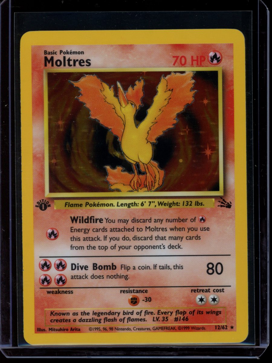 Moltres 12/62 1st Edition Holo Fossil