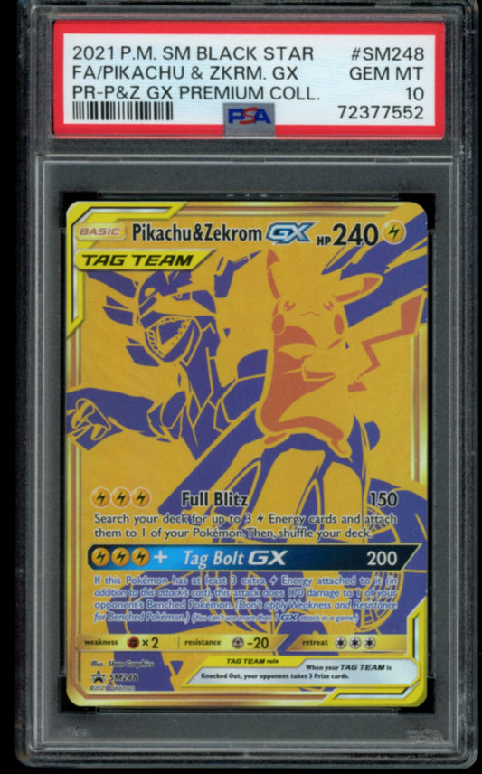 Pikachu & Zekrom GX #SM248 PSA 10
