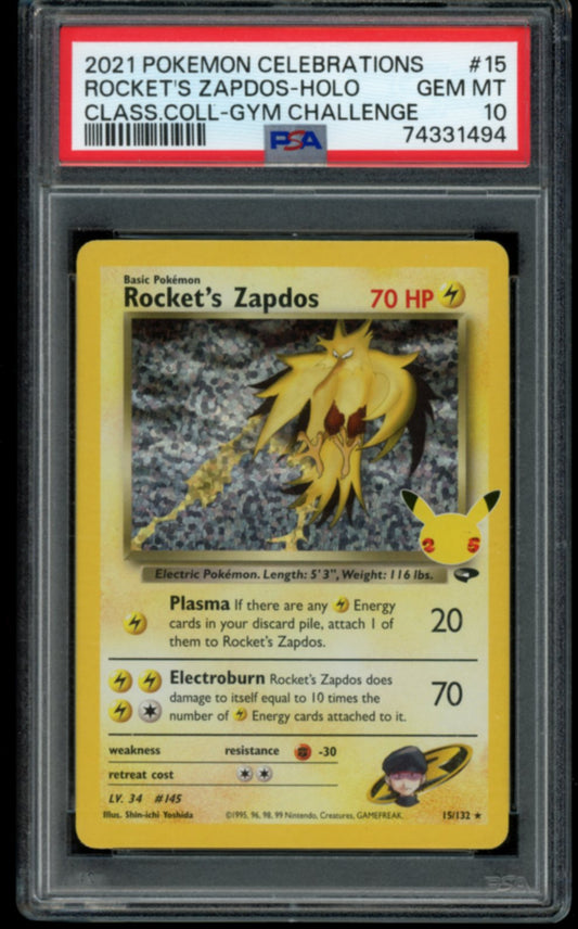 Rocket's Zapdos (Celebrations) #15 PSA 10