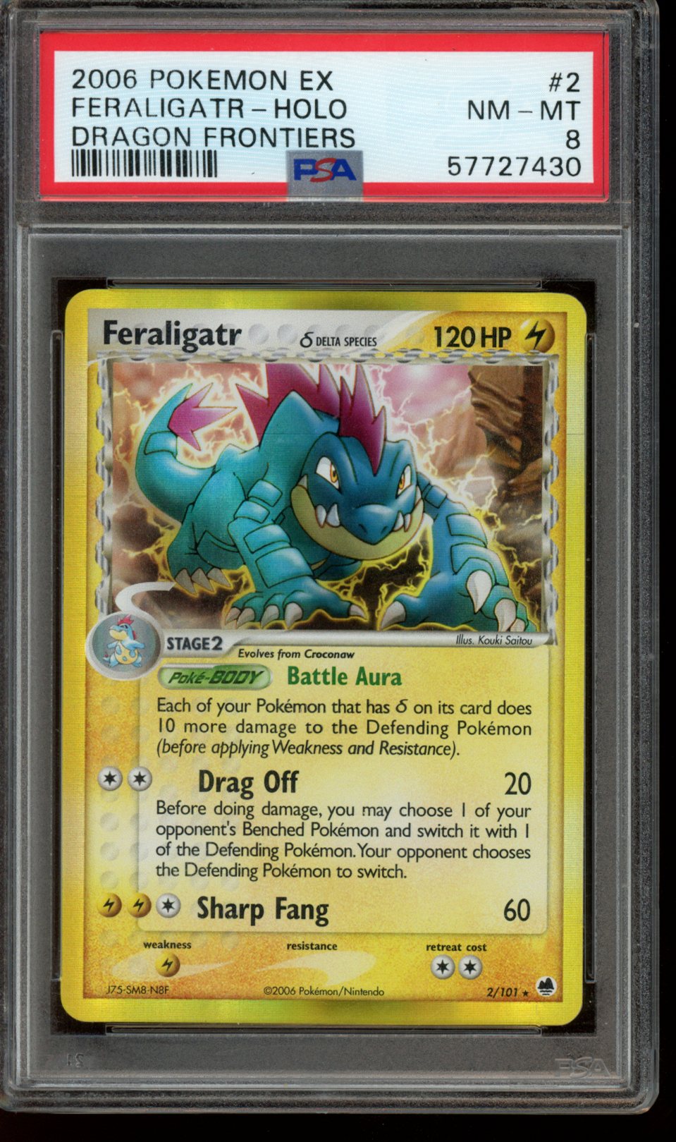 Feraligatr 2/101 Holo Dragon Frontiers PSA 8