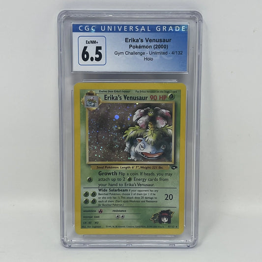 Pokemon TCG Gym Challenge Unlimited Erika's Venusaur Holo 4/132 CGC 6.5