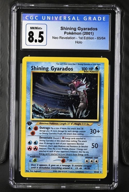 Pokemon 1st Edition Neo Revelation Shining Gyarados Holo 65/64 CGC 8.5