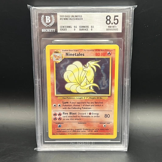 Pokemon Base Set Unlimited Ninetales Holo 12/102 BGS 8.5