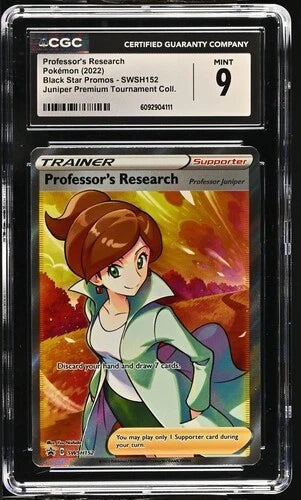 Professor's Research Black Star Promo SWSH152 Juniper Tournament Coll. CGC 9
