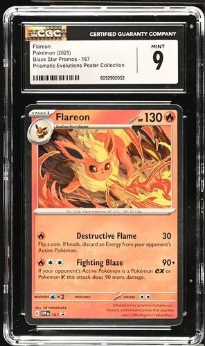 Flareon Black Star Promo #167 Prismatic Evolutions Poster Collection CGC 9