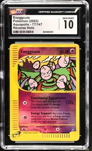 Pokemon Aquapolis Exeggcute Reverse Holo 77/147 CGC 10