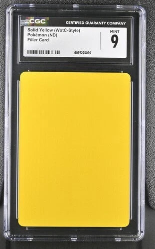Pokemon Solid Yellow WOTC Style Filler Card CGC Mint 9
